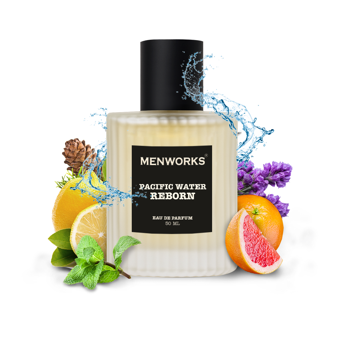 Menworks Pacific Water Reborn Perfume | Fresh Green Earthy | Eau De Parfum (25% oil Conc.)