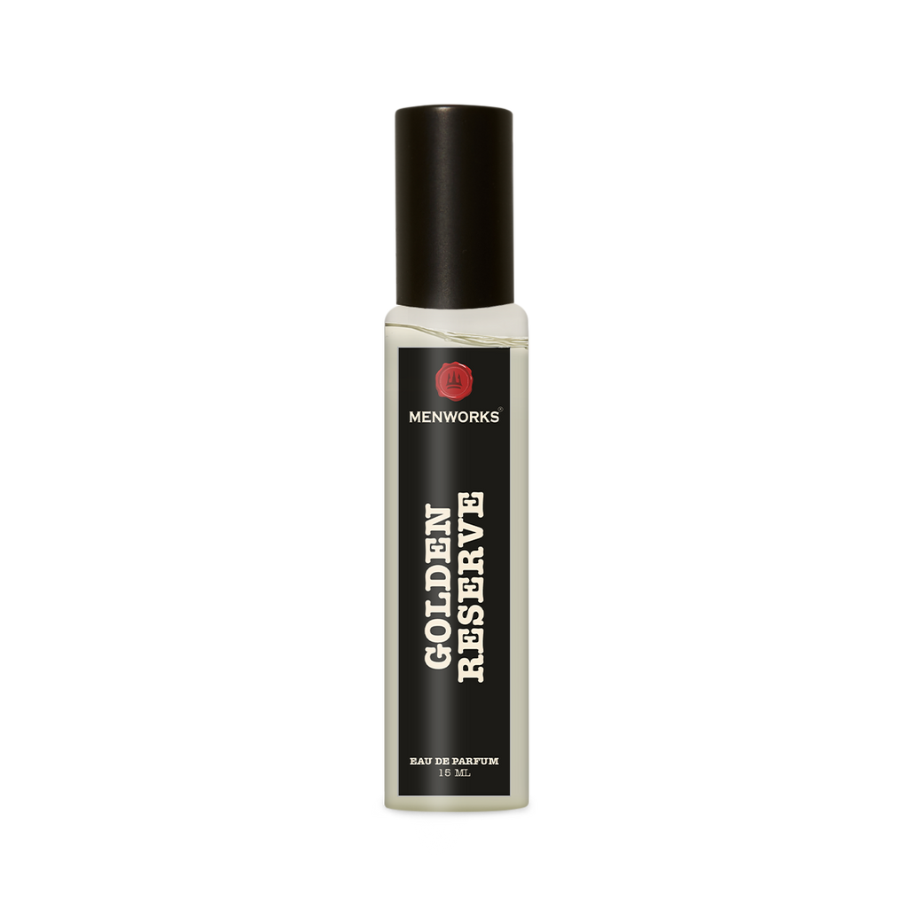 Menworks Golden Reserve – Sweet Gourmand Perfume for Men, Rich Warm Long Lasting Fragrance 15ml