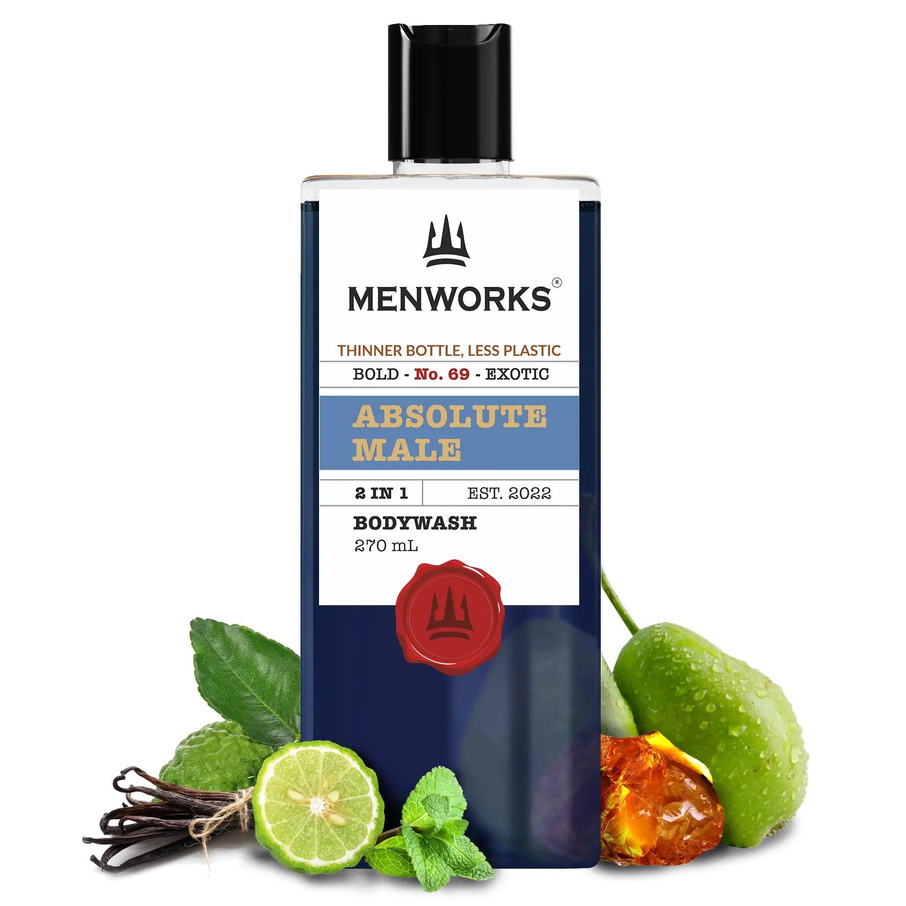 Absolute Male Body Wash shower gel vanilla Fresh fruity  Menworks ultra male jean paul gaultier