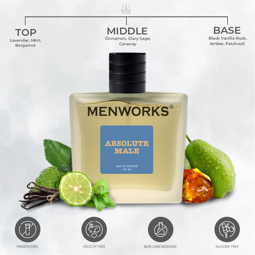 Menworks Absolute Male Perfume | Vanilla Fruity Spicy |