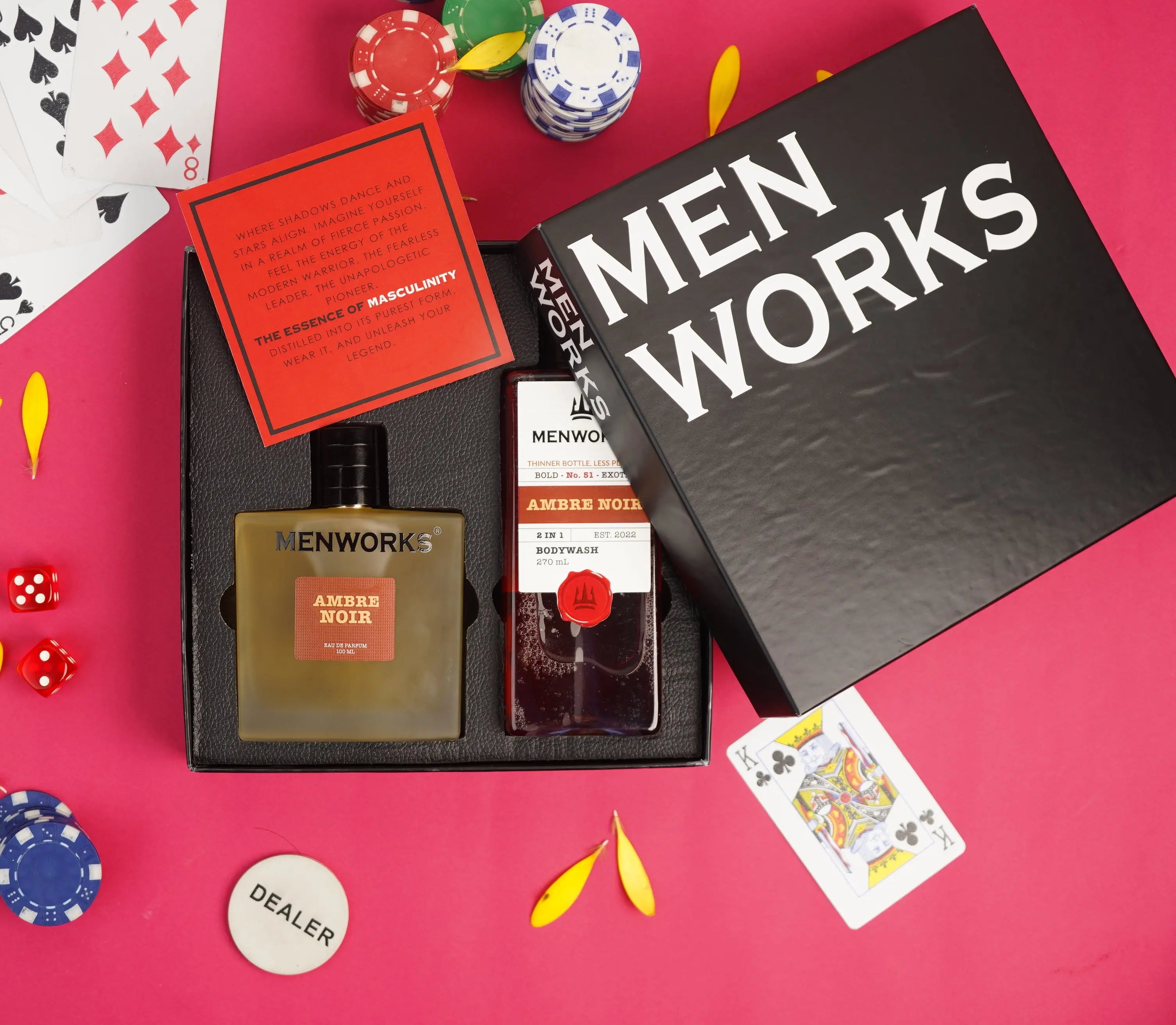 Menworks Gift Box Ambre Noir Combo (Body wash 270 ml+ Perfume 100 ml) (Copy) Menworks