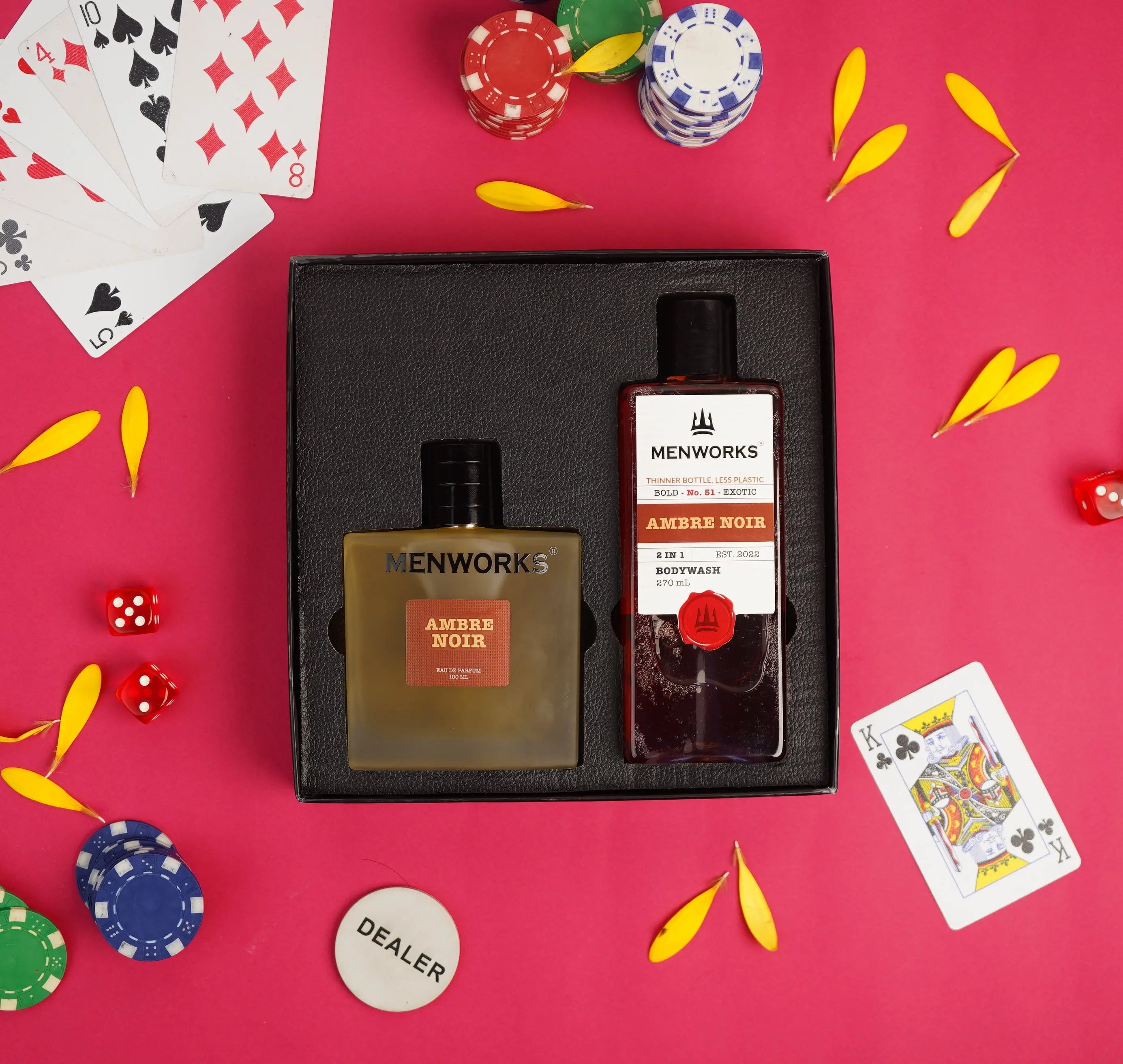 Menworks Gift Box Ambre Noir Combo (Body wash 270 ml+ Perfume 100 ml) (Copy) Menworks