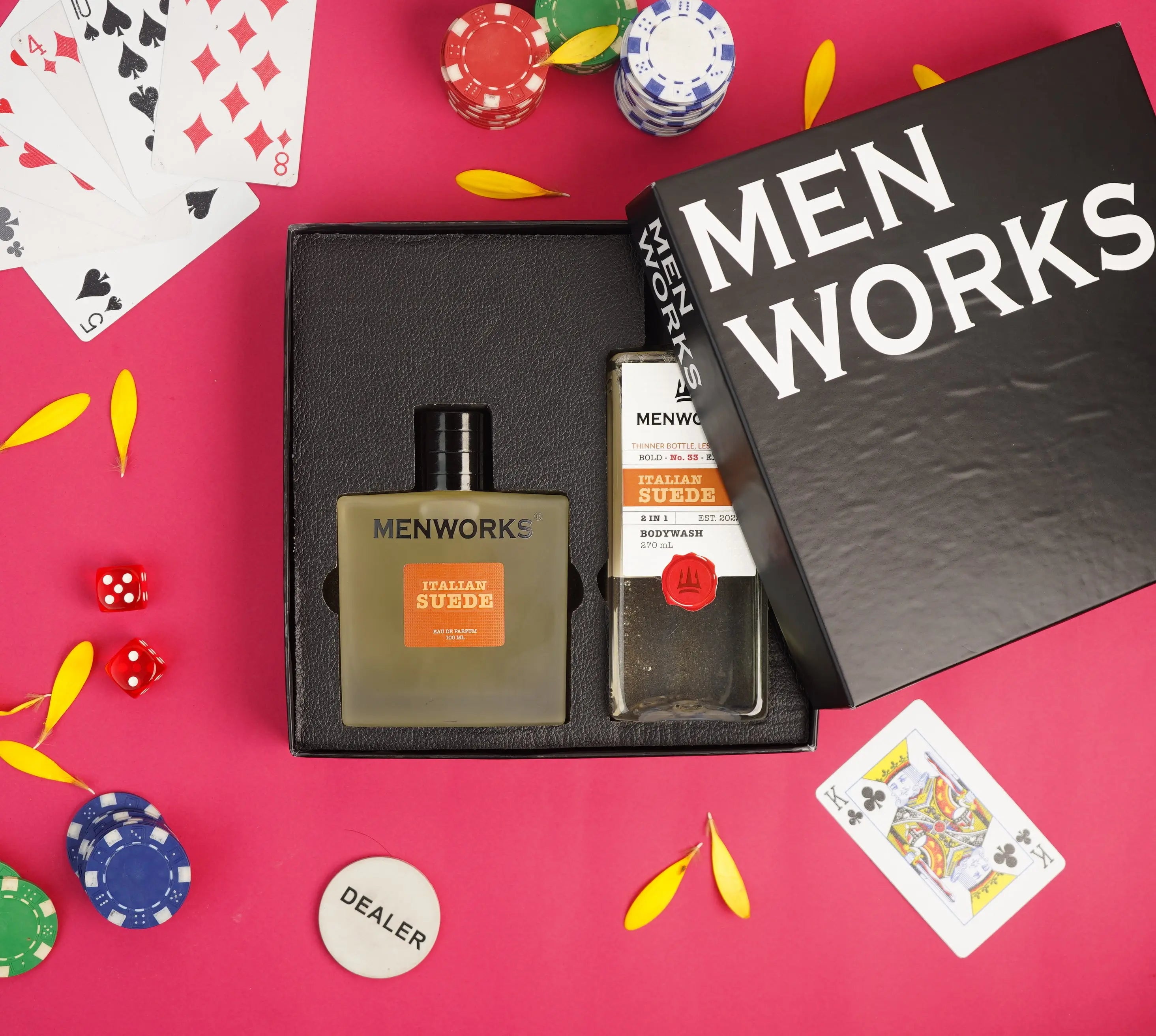 Menworks Gift Box Italian Suede Combo (Body wash 270 ml+ Perfume 100 ml) Menworks