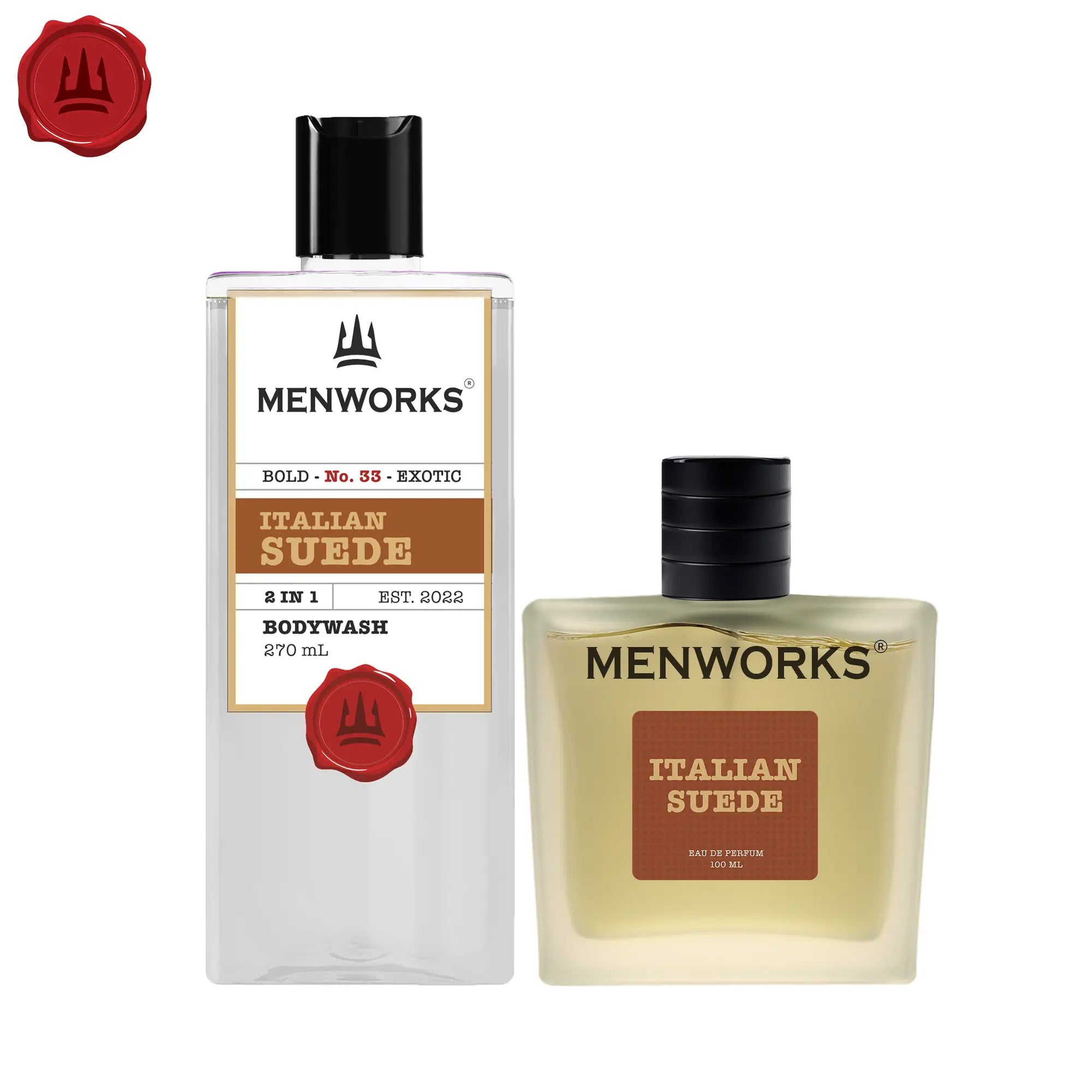 Menworks Italian Suede Combo (Body wash 270 ml+ Perfume 100 ml) Menworks