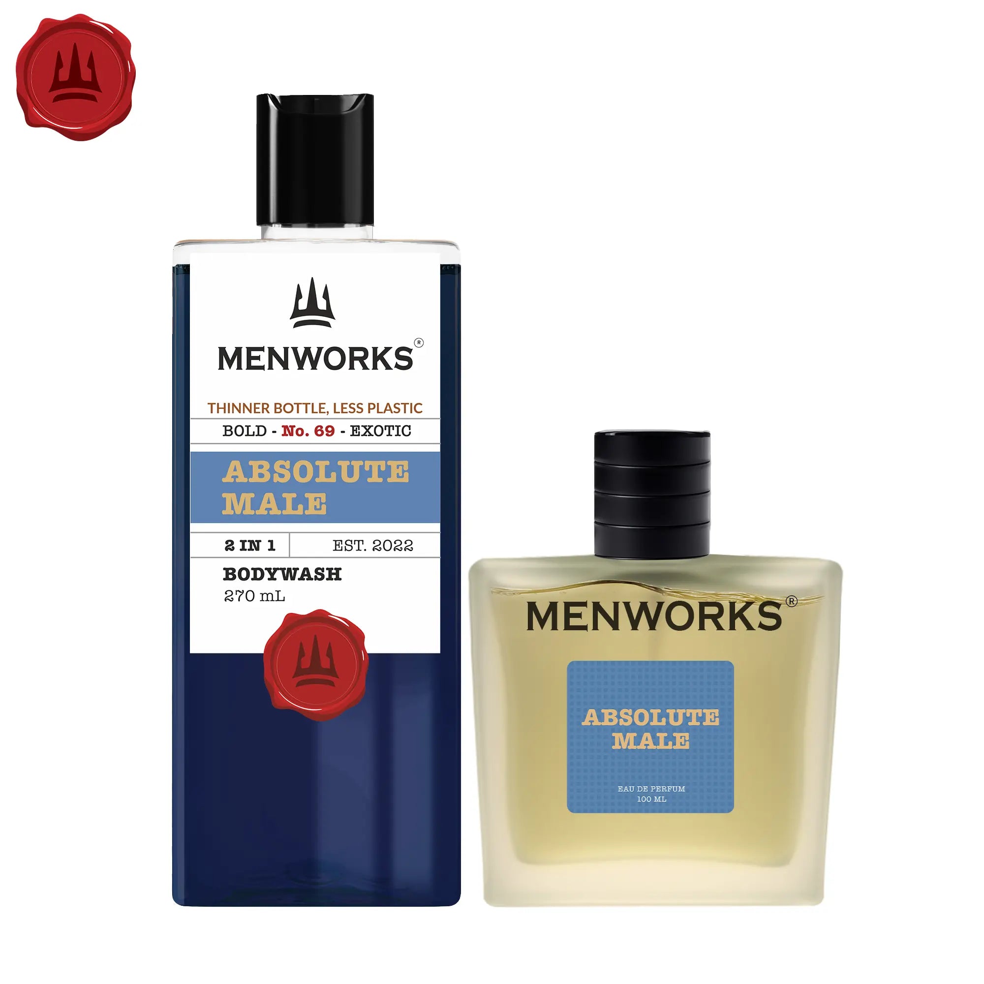 Menworks® Absolute Male Combo (Body wash 270 ml+ Perfume 100 ml) Menworks