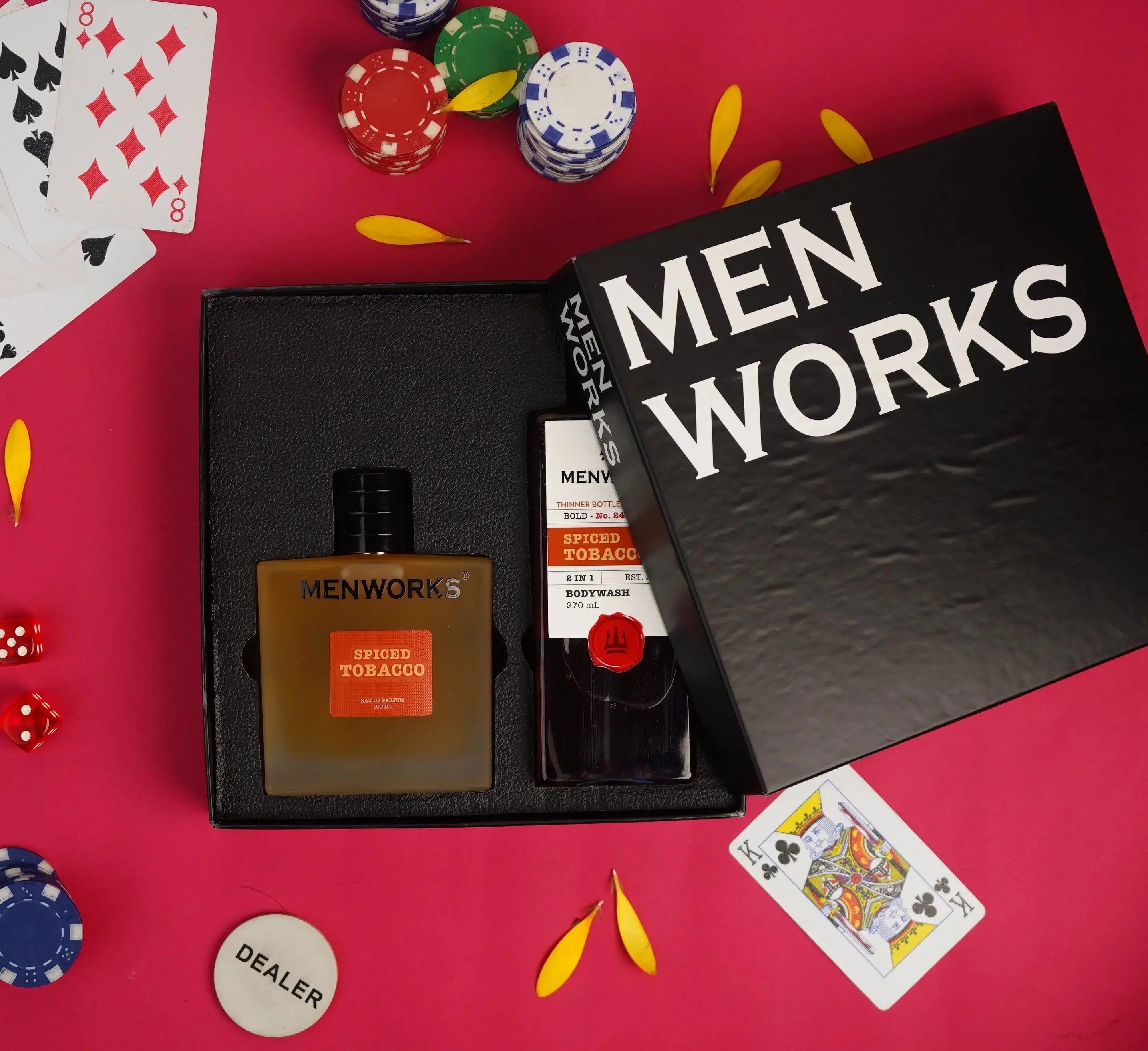 Menworks® Gift Box Spiced Tobacco Combo (Body wash 270 ml+ Perfume 100 ml) Menworks