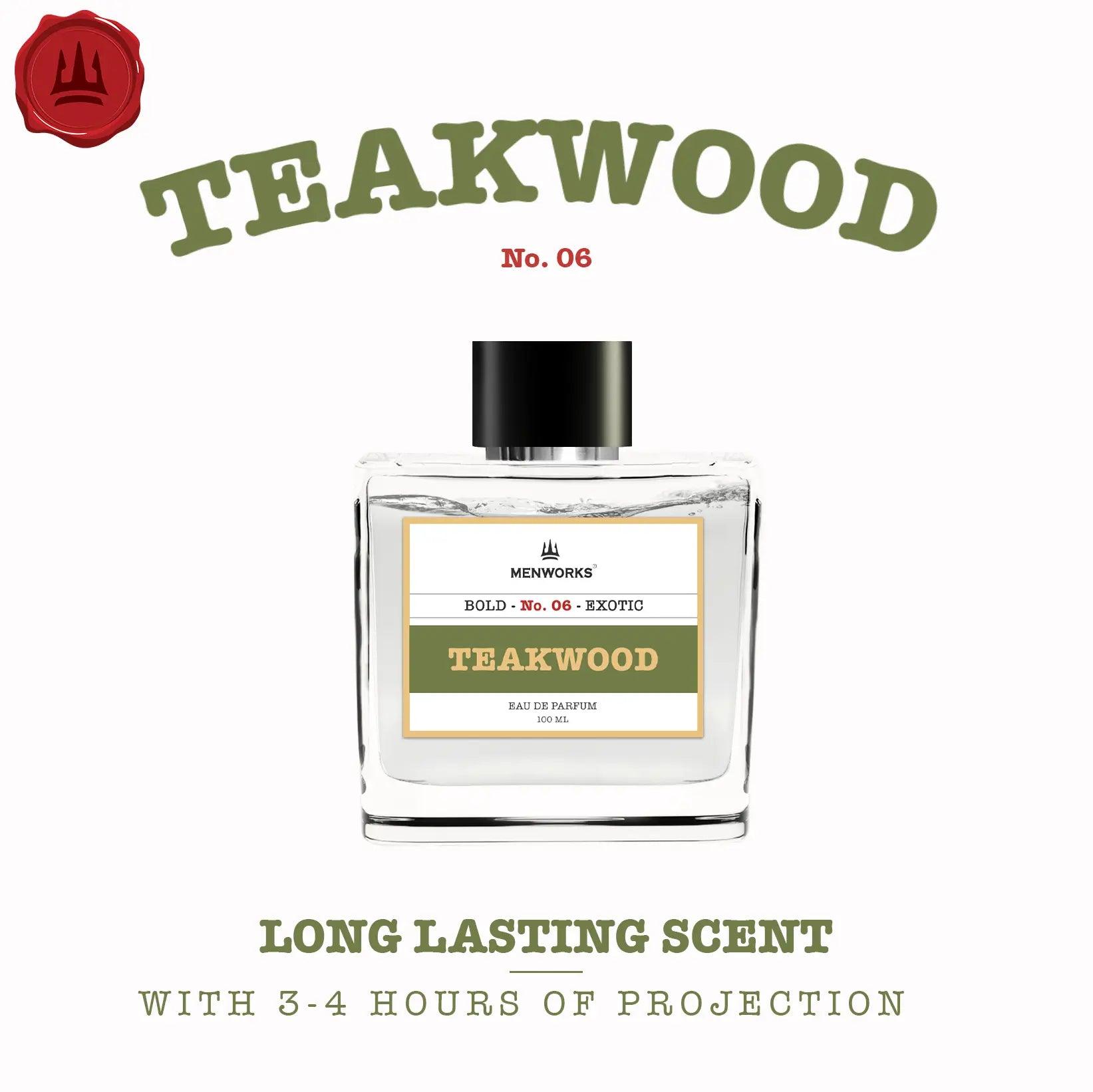 Teakwood Perfume |Clean Fresh Woody| 100ml Menworks