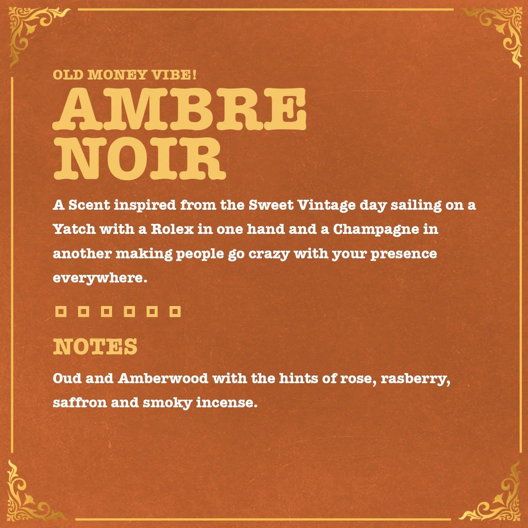 Menworks® Ambre Noir Perfume |Amber Woody Incense| 100ml Menworks ombre nomade perfume