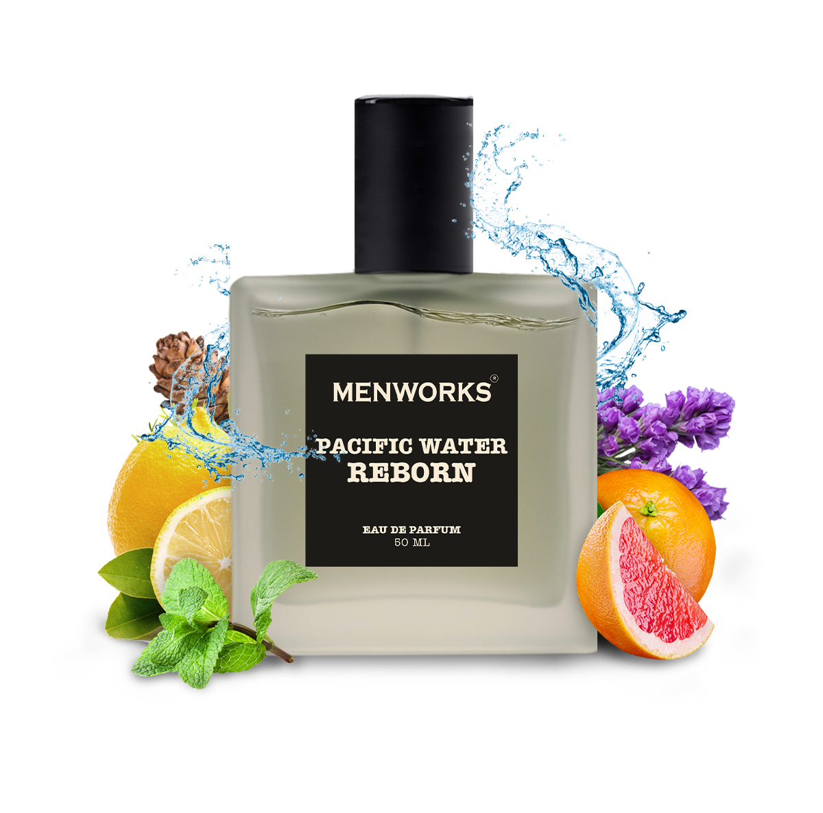 Menworks Pacific Water Perfume – Fresh Aquatic Earthy Scent for Men, Clean Long Lasting EDP